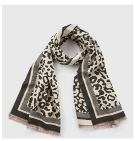 G7924L Γυναικεία Πασμίνα VERDE Animal Print