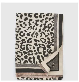 G7924L Γυναικεία Πασμίνα VERDE Animal Print