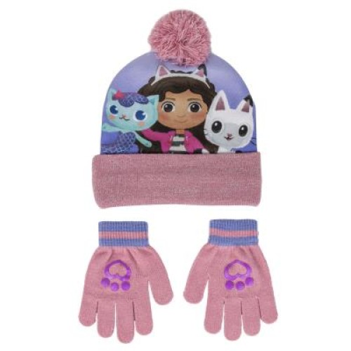 P7055P Κοριτσίστικο Σετ Σκουφάκι-Γάντια DISNEY GABBY'S DOLLHOUSE Ροζ P7055P Κοριτσίστικο Σετ Σκουφάκι-Γάντια DISNEY GABBY'S DOLLHOUSE Ροζ