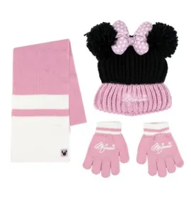 P7056P Κοριτσίστικο Σετ Σκουφάκι-Γάντια-Κασκόλ DISNEY MINNIE Ροζ