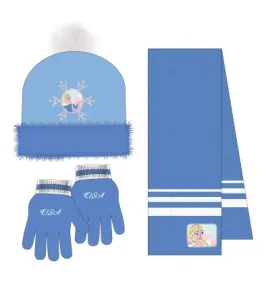 P7057LB Κοριτσίστικο Σετ Σκουφάκι-Γάντια-Κασκόλ DISNEY FROZEN Σιέλ