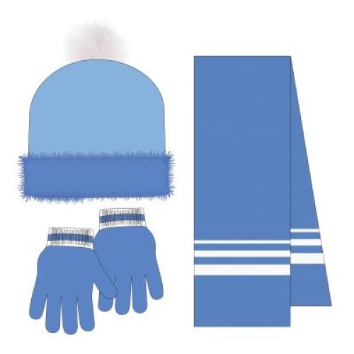 P7057LB Girl's Cap-Gloves-Scarf Set DISNEY FROZEN Light Blue P7057LB Girl's Cap-Gloves-Scarf Set DISNEY FROZEN Light Blue