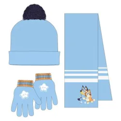 P7061LB Boy's Cap-Gloves-Scarf Set DISNEY BLUEY Light Blue P7061LB Boy's Cap-Gloves-Scarf Set DISNEY BLUEY Light Blue