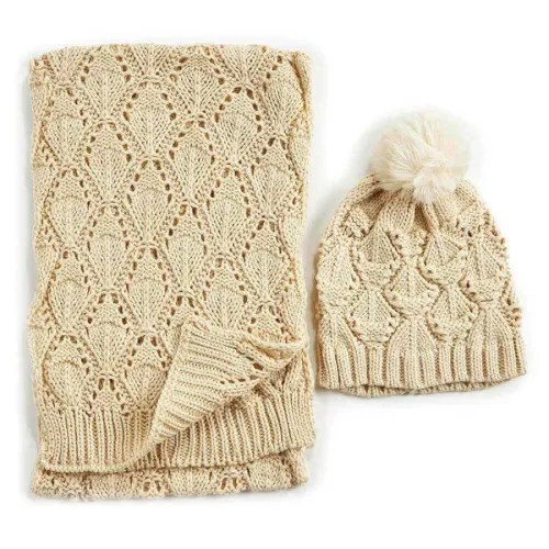 G7765BE Γυναικείο Σετ Σκούφος-Κασκόλ Verde Μπεζ G7765BE Γυναικείο Σετ Σκούφος-Κασκόλ Verde Μπεζ