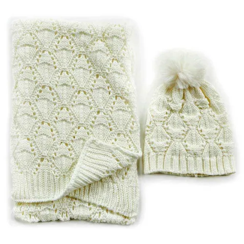 G7765W Γυναικείο Σετ Σκούφος-Κασκόλ Verde Λευκό G7765W Γυναικείο Σετ Σκούφος-Κασκόλ Verde Λευκό