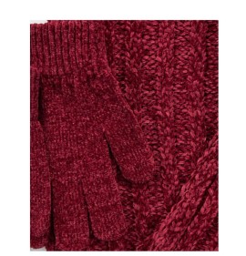 G7904BO Woman's Set Cap-Scarf Verde Bordeaux