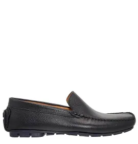 A333B Ανδρικό Δερμάτινο Μοκασίνι Μαύρο