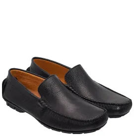A333B Ανδρικό Δερμάτινο Μοκασίνι Μαύρο