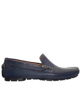 A333BL Ανδρικό Δερμάτινο Μοκασίνι Μπλε