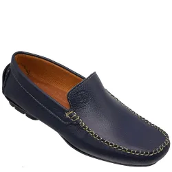 A333BL Ανδρικό Δερμάτινο Μοκασίνι Μπλε