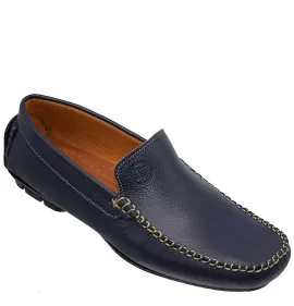 A333BL Ανδρικό Δερμάτινο Μοκασίνι Μπλε