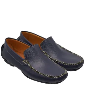 A333BL Ανδρικό Δερμάτινο Μοκασίνι Μπλε