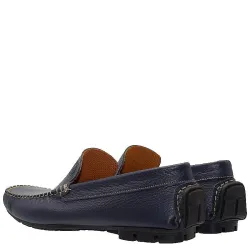 A333BL Ανδρικό Δερμάτινο Μοκασίνι Μπλε