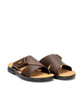 A375BR Ανδρική Ανατομική Παντόφλα X-FEET Καφέ