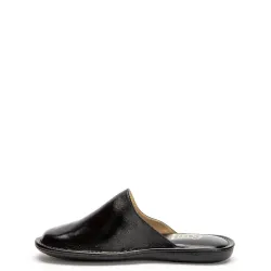 A6230B Men's Leather Anatomical Slippers FAME Black