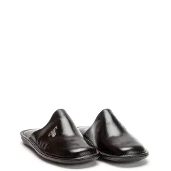 A6230B Men's Leather Anatomical Slippers FAME Black