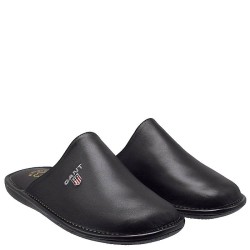 A6230B Men's Leather Anatomical Slippers FAME Black