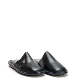 A6230BL Men's Leather Anatomical Slippers FAME Blue