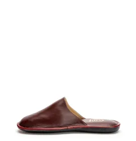 A6230BO Men's Leather Anatomical Slippers FAME Bordeaux