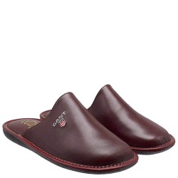 A6230BO Men's Leather Anatomical Slippers FAME Bordeaux