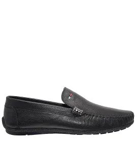 A643B Men's Leather Moccasins ZAK Black