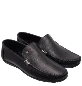 A643B Men's Leather Moccasins ZAK Black