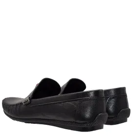 A643B Men's Leather Moccasins ZAK Black