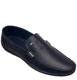 A643BL Men's Leather Moccasins ZAK  Blue