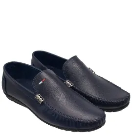 A643BL Men's Leather Moccasins ZAK  Blue