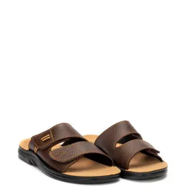 A652BR Ανδρική Ανατομική Παντόφλα X-FEET Καφέ