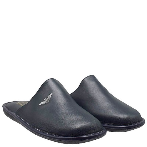 A6558BL Men's Leather Anatomical Slippers FAME Blue A6558BL Men's Leather Anatomical Slippers FAME Blue