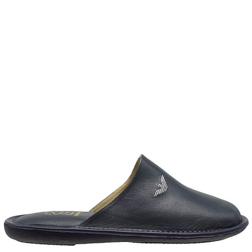 A6558BL Men's Leather Anatomical Slippers FAME Blue A6558BL Men's Leather Anatomical Slippers FAME Blue