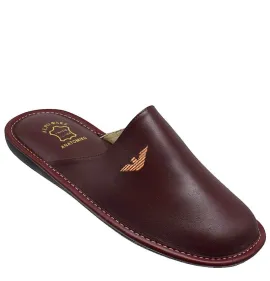 A6558BO Men's Leather Anatomical Slippers FAME Bordeaux