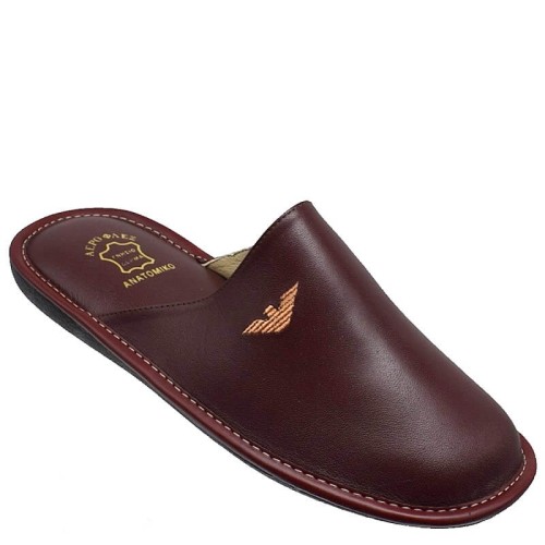 A6558BO Men's Leather Anatomical Slippers FAME Bordeaux A6558BO Men's Leather Anatomical Slippers FAME Bordeaux