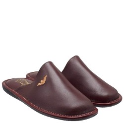 A6558BO Men's Leather Anatomical Slippers FAME Bordeaux