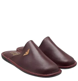 A6558BO Men's Leather Anatomical Slippers FAME Bordeaux