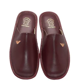 A6558BO Men's Leather Anatomical Slippers FAME Bordeaux