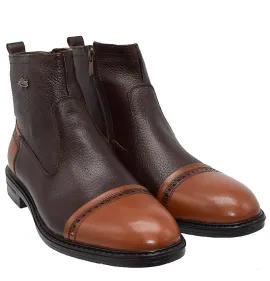 A6581BR Ανδρικό  Δερμάτινο  Μποτάκι  GALE Kαφέ