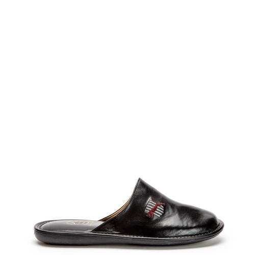 A6627B Men's Leather Anatomical Slippers Fame Black A6627B Men's Leather Anatomical Slippers Fame Black