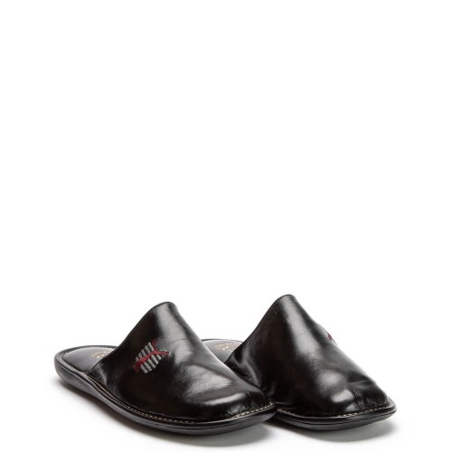 A6627B Men's Leather Anatomical Slippers Fame Black A6627B Men's Leather Anatomical Slippers Fame Black