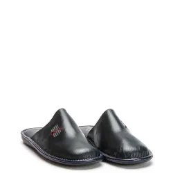 A6627BL Men's Leather Anatomical Slippers Fame Blue