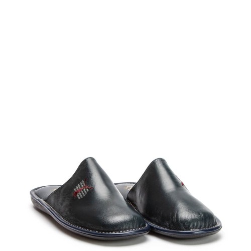 A6627BL Men's Leather Anatomical Slippers Fame Blue A6627BL Men's Leather Anatomical Slippers Fame Blue