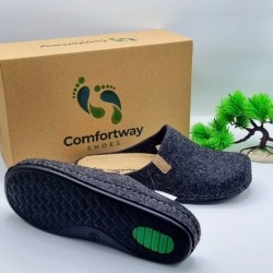 A6686B COMFORTWAY Anatomical Slippers Black