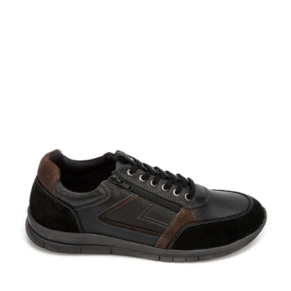 A6694B Men's Leather Anatomic Casual Aerostep Black A6694B Men's Leather Anatomic Casual Aerostep Black