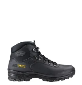 A6711B Ορειβατικό Δερμάτινο Μποτάκι Μαύρο