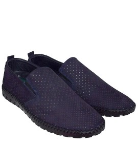 A726BL Men's Leather Moccasins GALE Blue A726BL Men's Leather Moccasins GALE Blue