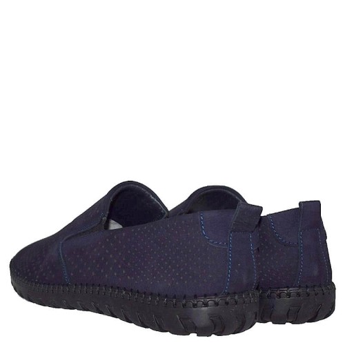 A726BL Men's Leather Moccasins GALE Blue A726BL Men's Leather Moccasins GALE Blue