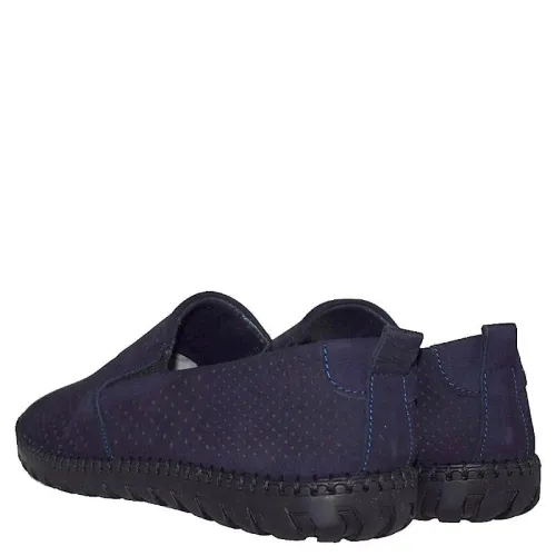 A726BL Men's Leather Moccasins GALE Blue A726BL Men's Leather Moccasins GALE Blue
