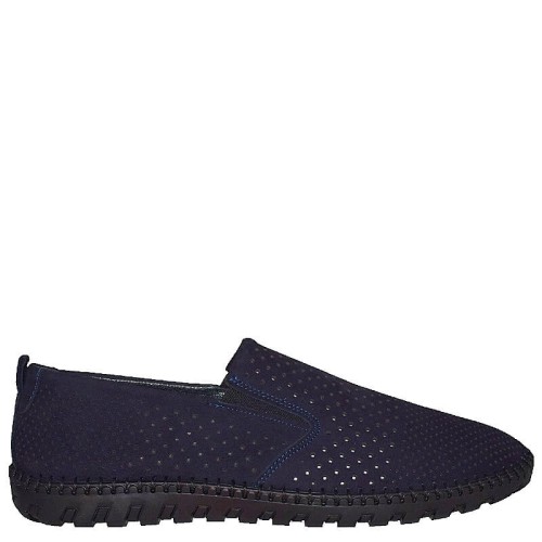 A726BL Men's Leather Moccasins GALE Blue A726BL Men's Leather Moccasins GALE Blue