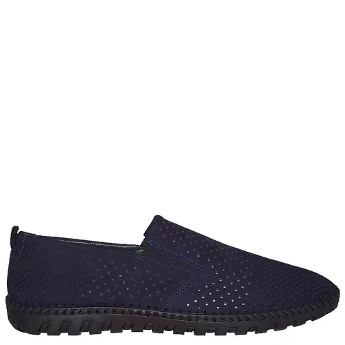 A726BL Men's Leather Moccasins GALE Blue A726BL Men's Leather Moccasins GALE Blue